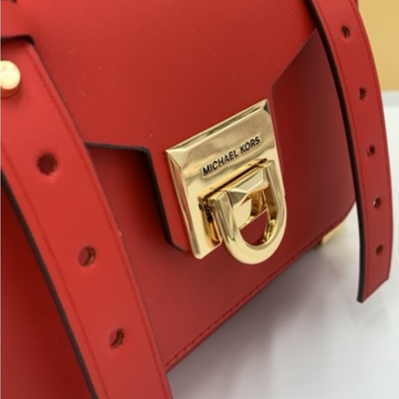 MICHAEL KORS MANHATTAN MEDIUM TOP HANDLE SATCHEL/SHOULDER/CROSSBODY FLAME COLOR - Picture 13 of 14